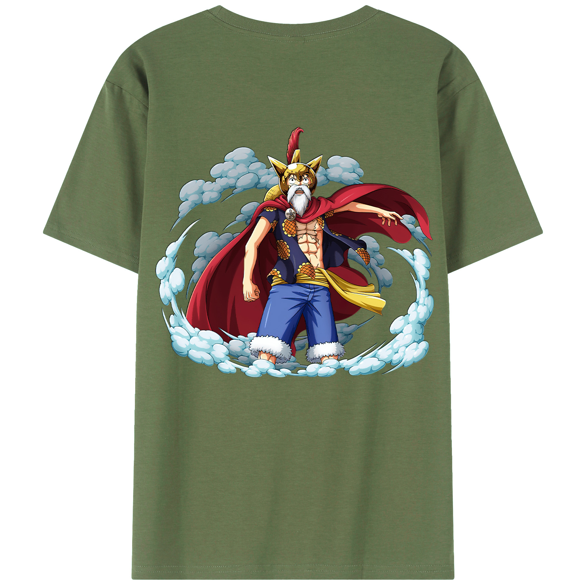 （画像用） ワンピース モンキー・D・ルフィ ONE PIECE Monkey D. Luffy 綿100％ メンズ半袖Tシャツ（バックプリント） 通気性